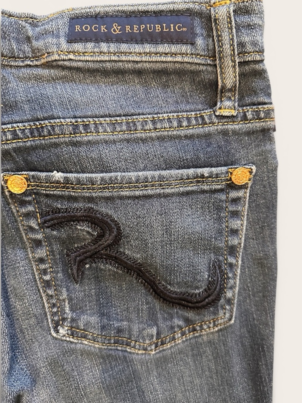 Rock & Republic Kasandra Straight Leg Jeans Women’s Size 8 Medium Wash Stretch - Picture 6 of 9
